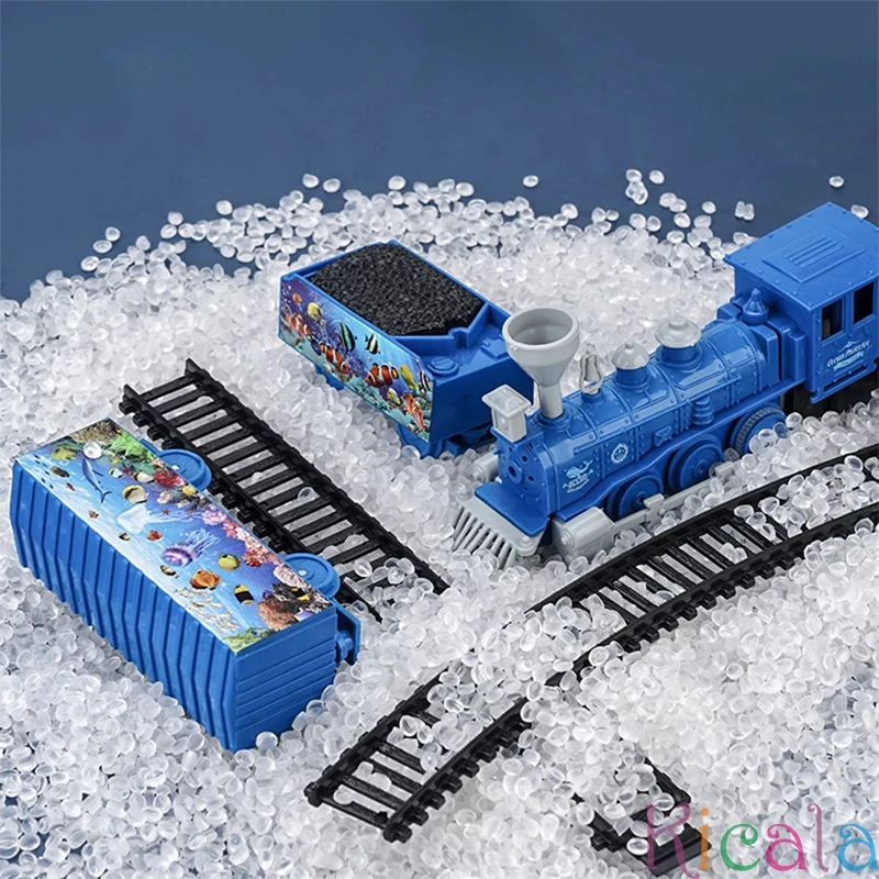 Electric Ocean Animal Train Set Educational Toy Great Gift Interactive Toy DIY Assembled Rail Train Playing Set