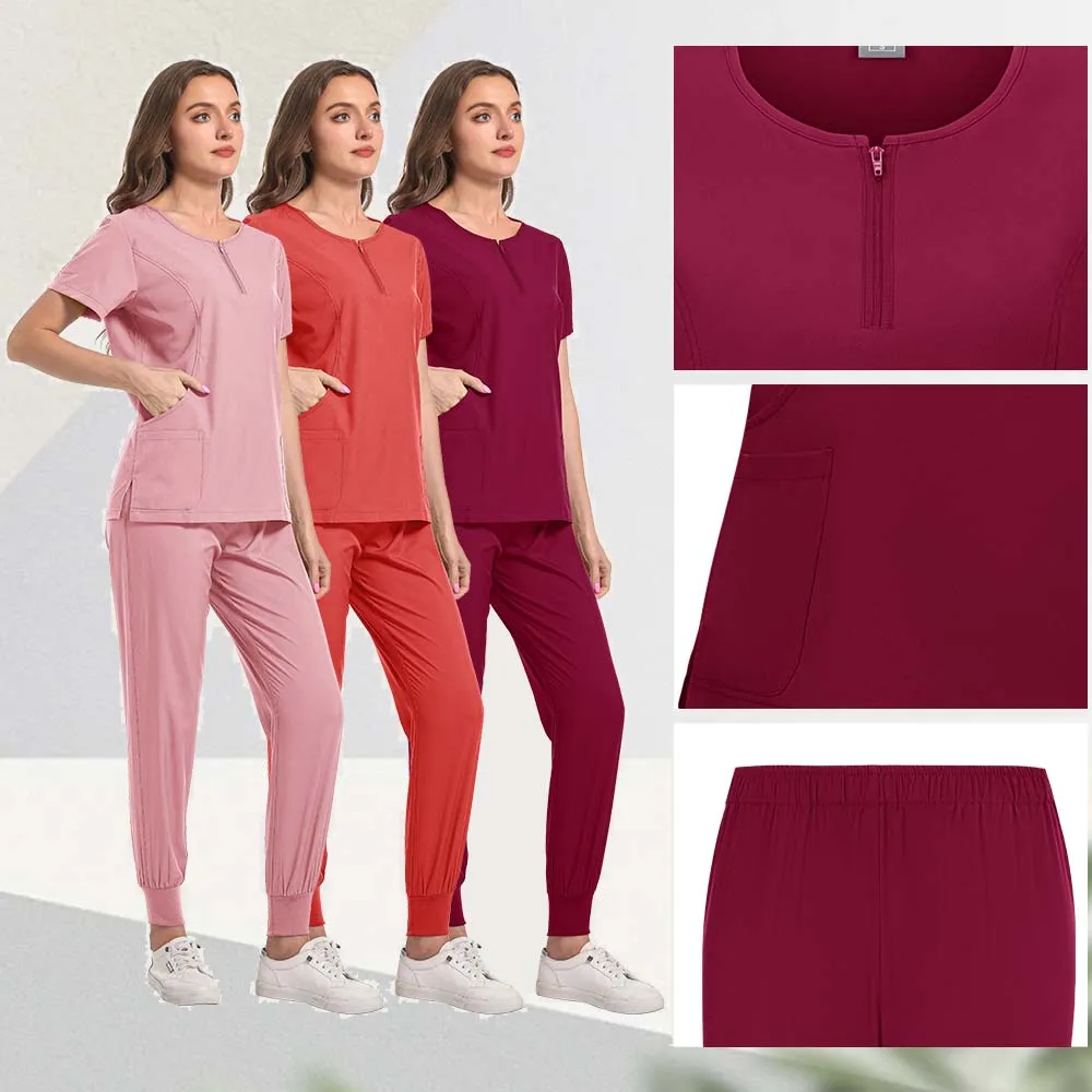 

Jogger Sets Hospital Wholesale Scrubs Uniforms Nurse Short Sleeve Nursing Scrubs Women Stylish Medical Scrubs Uniforms Work Wear