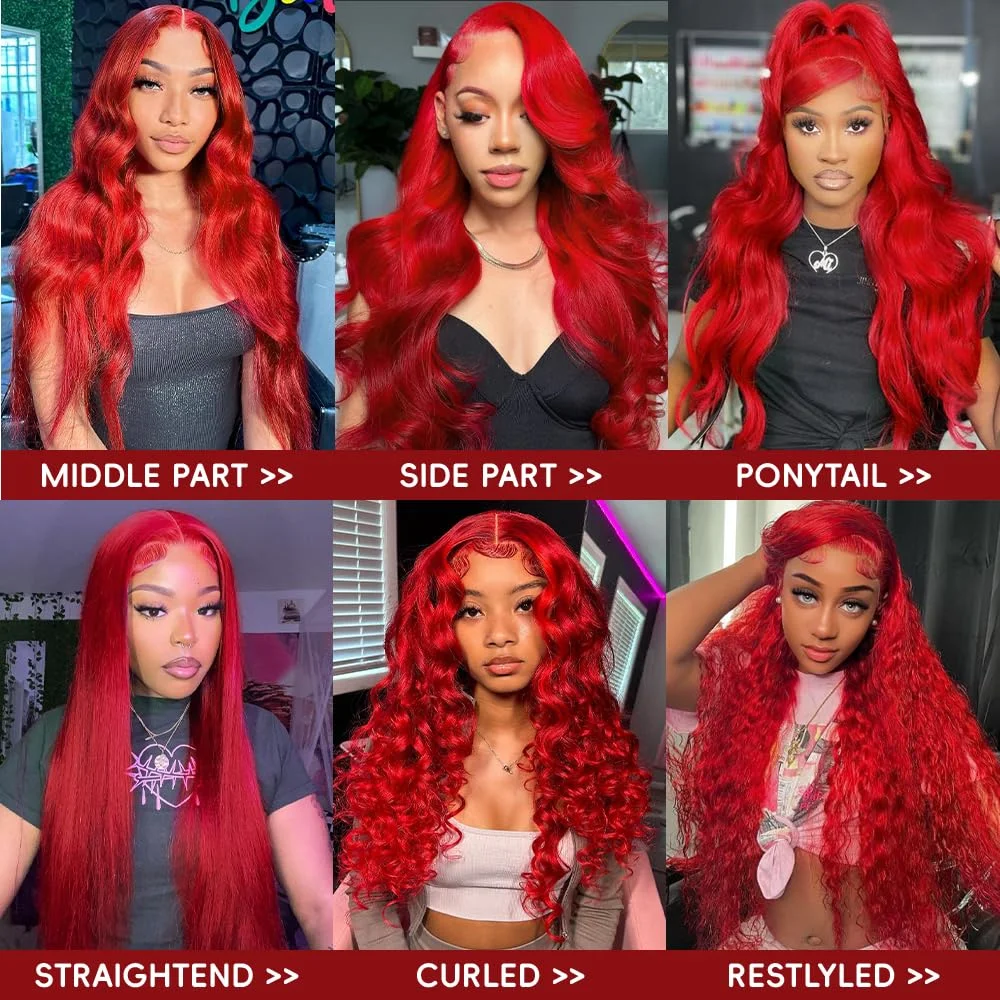 أحمر 13x6 Hd الدانتيل أمامي باروكة من شعر طبيعي 200 الكثافة مجعد موجة عميقة شعر مستعار 30 40 بوصة الملونة الدانتيل شعر مستعار أمامي شعر الإنسان للنساء