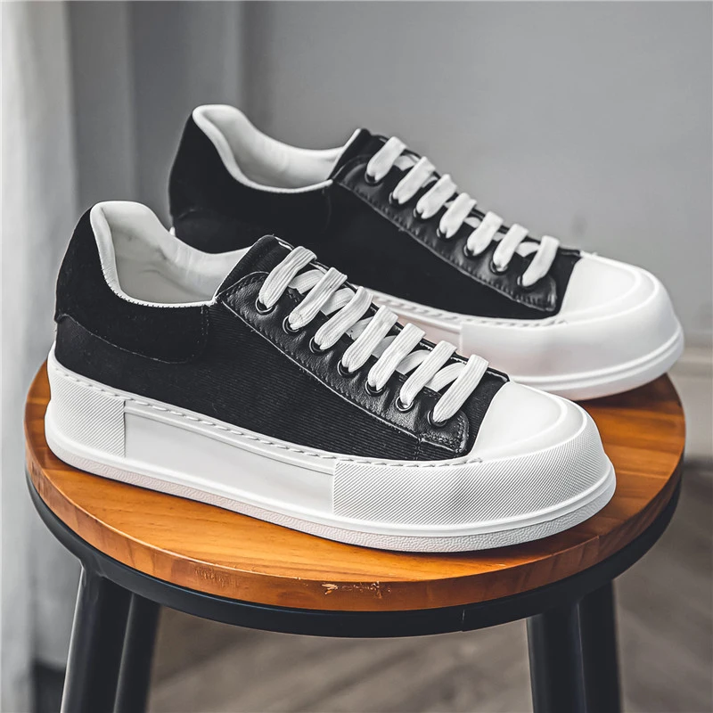 Heren Casual Schoen Populaire Comfortabele Heren Casual Schoen Dikke Bodem Outdoor Trendy All-Match Canvas Schoenen Platte Schoenen Voor Heren