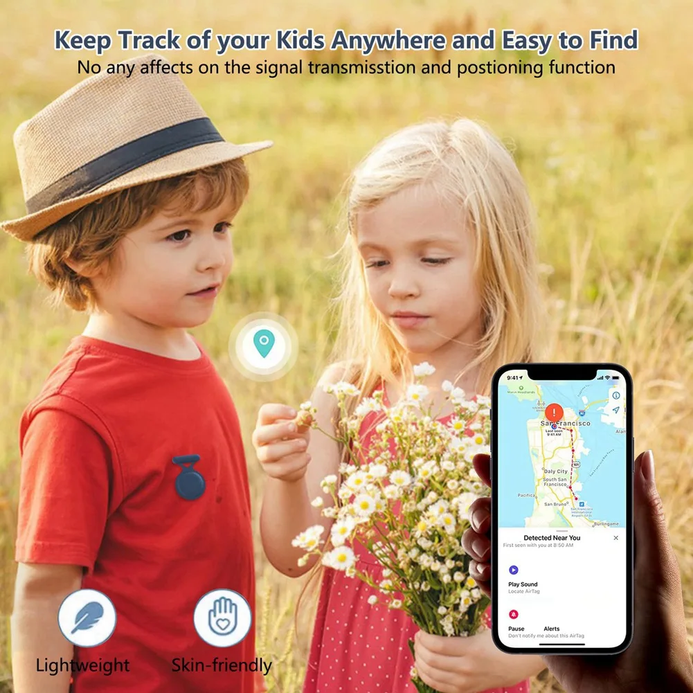 ABFN-For Airtag حافظة حامل مقاومة للماء مع بروش مضاد للفقدان حافظة تعقب GPS للأطفال وكبار السن