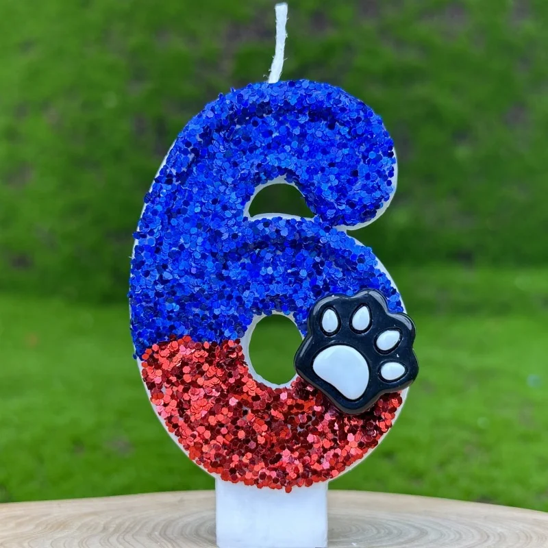 Blue Number Sparkles Funny Candle Birthday Candle Memories Children\'s Red Candles And Accessories Cake Decoration Lamps Candles