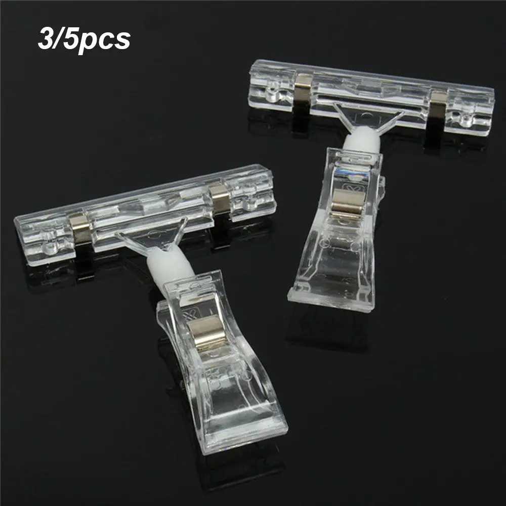 3/5pcs Clear POP Advertising Clips Plastic Sign Display Price Label Tag Clip Holders In Supermarket Retails