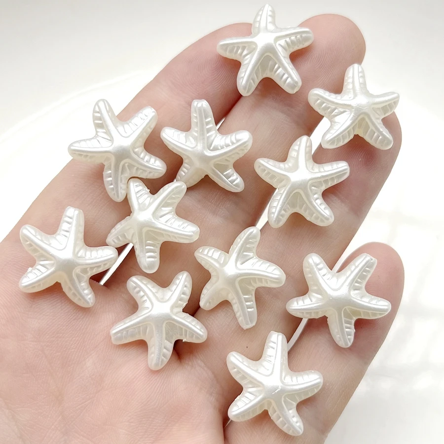 20 pieces of 19mm beautiful beige starfish beading suitable for bracelet necklace jewelry making decorative beads