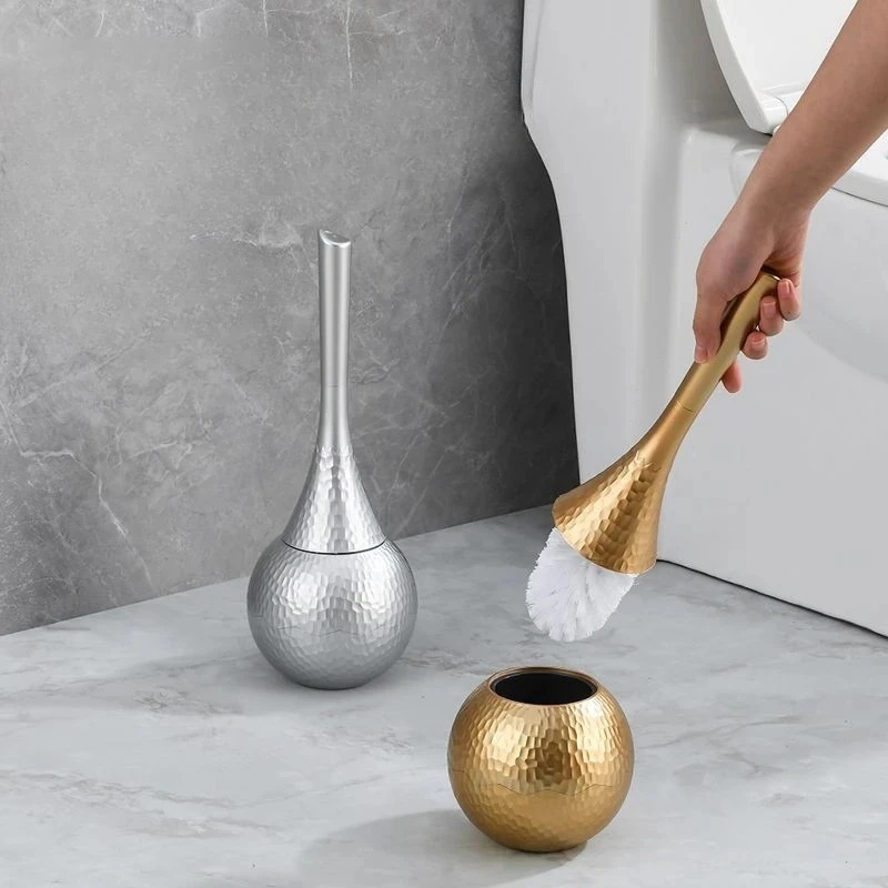 Luxury Gold Toilet Brush Set Replaceable Nylon Soft Bristle Brush Long Handle For WC Bathroom Accessories Cleaning Tools
