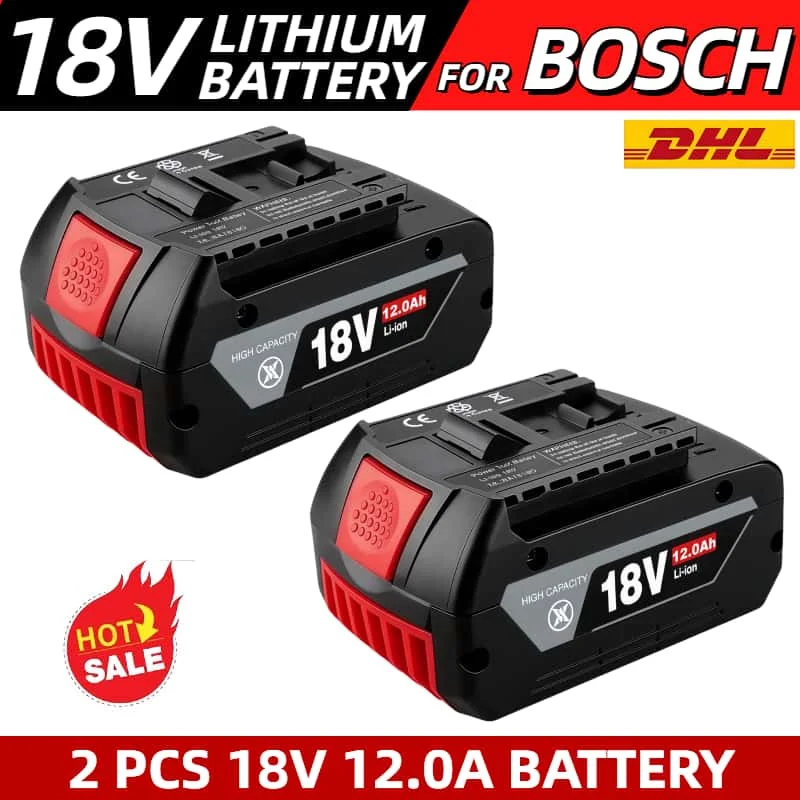 

NEW For BOSCH Authentic 18V 10Ah LITHIUM-ION BATTERY GBA 18V 12Ah Professional GBA GSR GSB BAT618 BAT609 with battery indicator