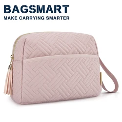 BAGSMART Large Capacity Makeup Bag for Travel Cosmetic Bags Elegant Roomy Waterproof Toiletry Case Organizer Make Up Accessories