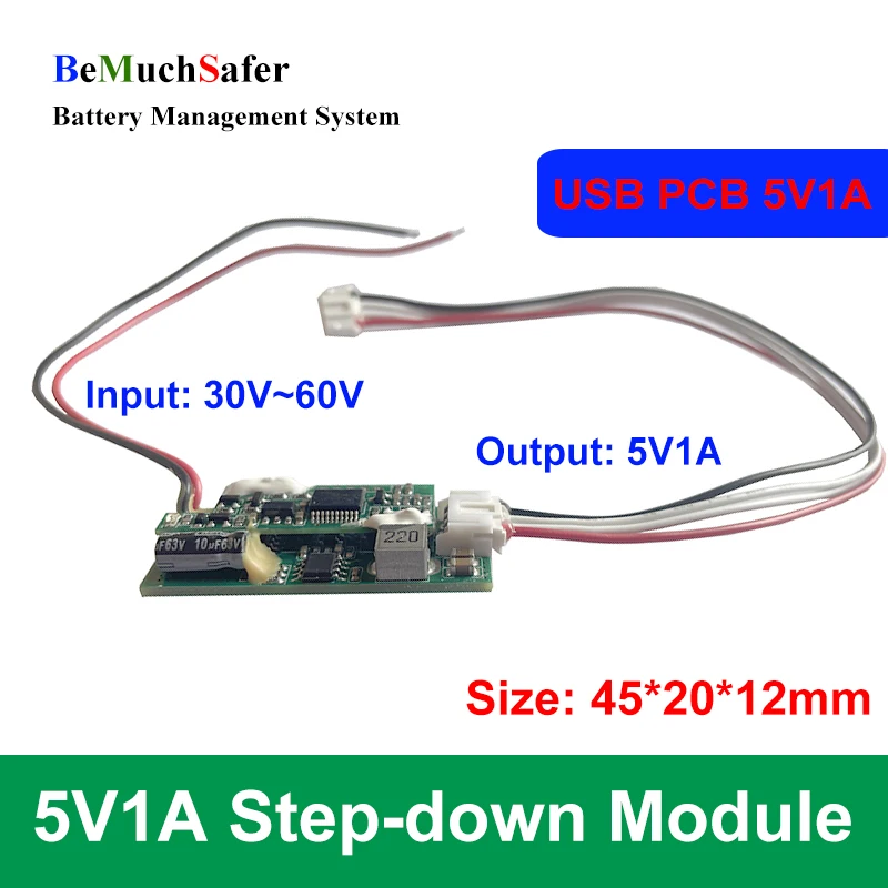 5V 1A Step Down Module USB PCB 5V1A Voltage Reduction Module Input 36V 48V Output 5V 1A Voltage Converter For DIY Battery Pack