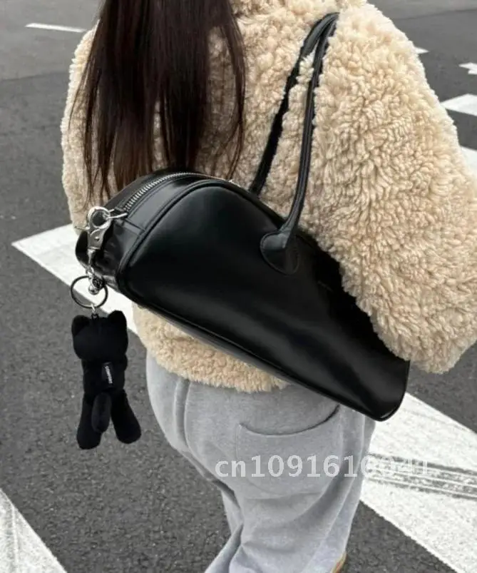 Ins Blogger Favor Fashion Cowhide Handbag Underarm Bag Good Mix Women's Purse