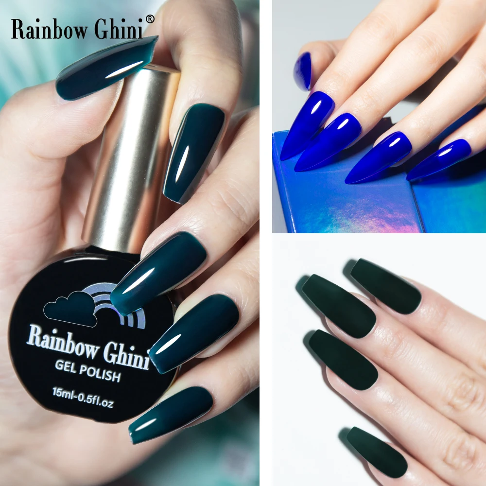 

Rainbow Ghini 15ML 28Color Blue And Green Series Gel Nail Polish Long Lasting For Manicure Nails Art Spring Summer Gel Polish