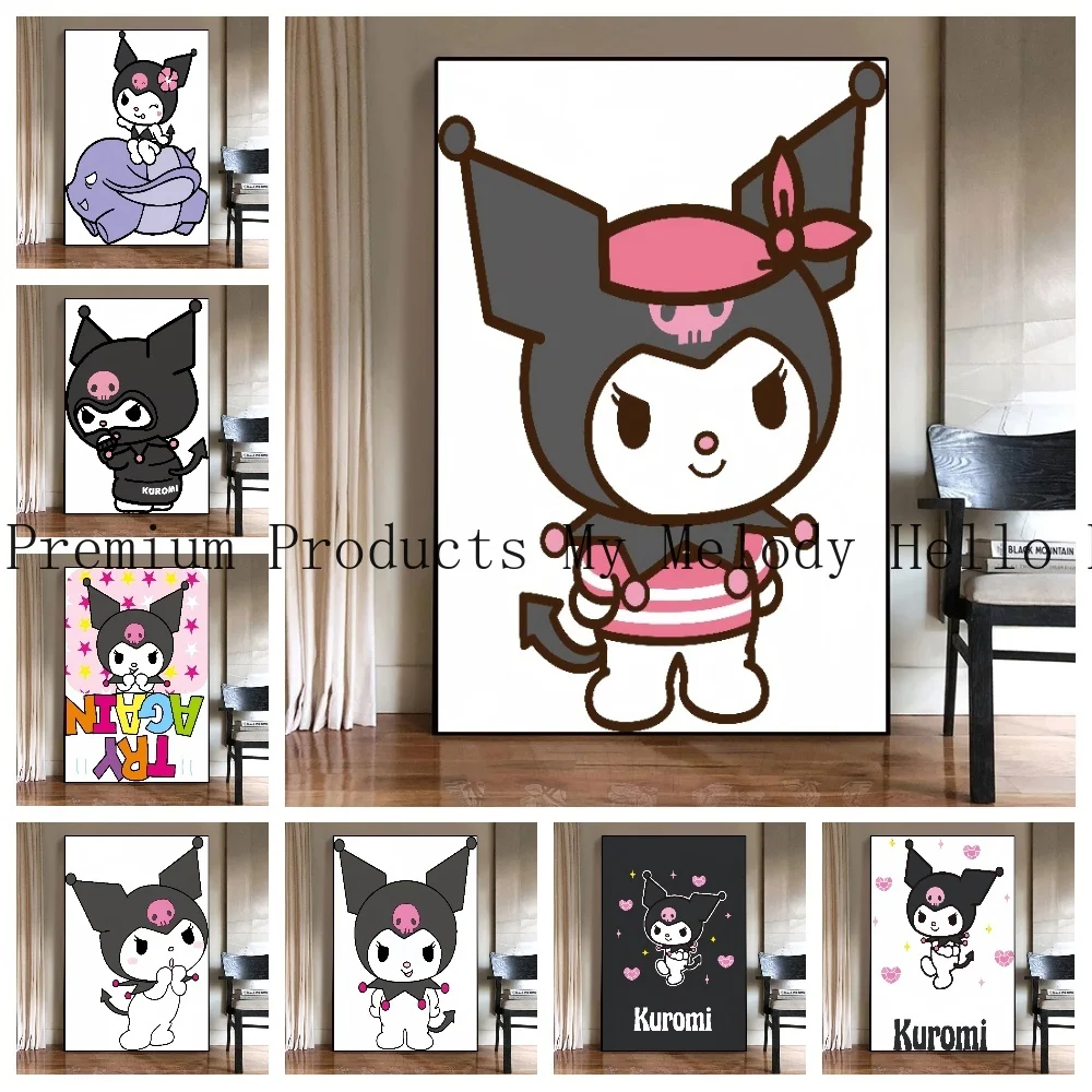 

Sanrios Canvas Printing Kuromi Dark Wind Room Home Picture Modular Painting Cuadros Best Gift Wall Decoration High Quality Art