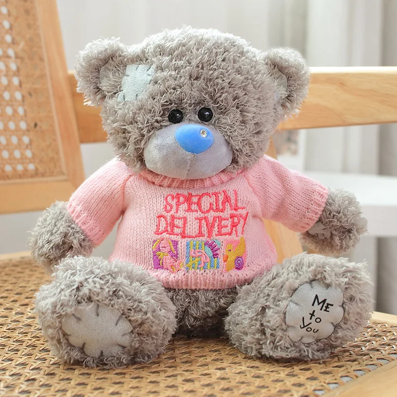 1PC 20cm Kawaii Teddy Bear With Flower Plush Toy Stuffed Animal Patch Bear Doll Kids Doll Birthday Present For Girls Boys Baby