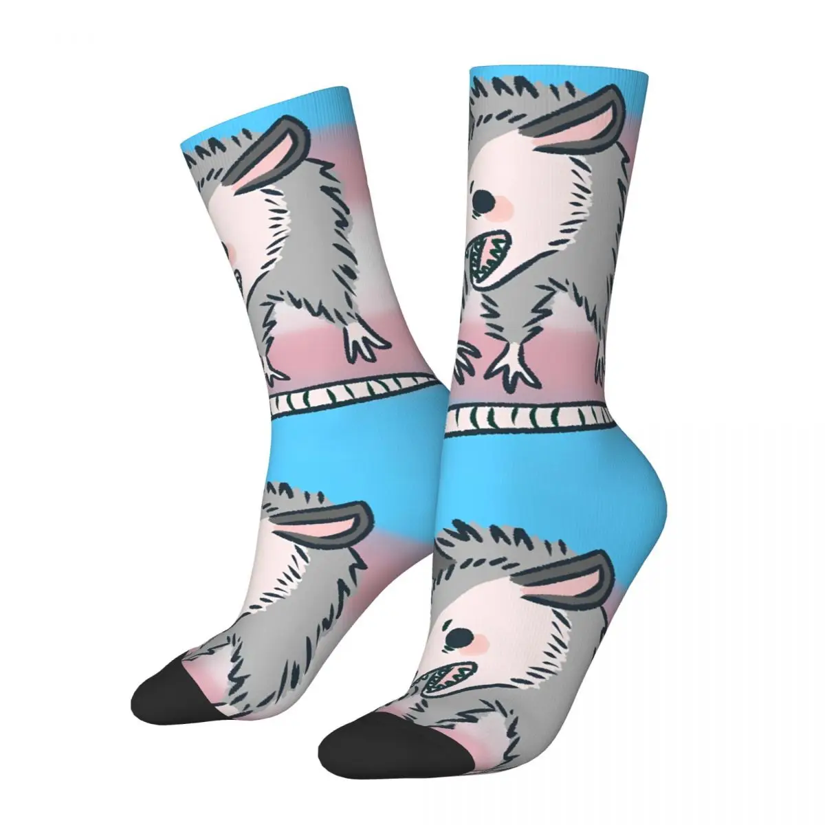 

Hip Hop Vintage Fashion Crazy Men's Socks Opossum Cute Animal Unisex Harajuku Pattern Printed Funny Novelty Crew Sock Boys Gift