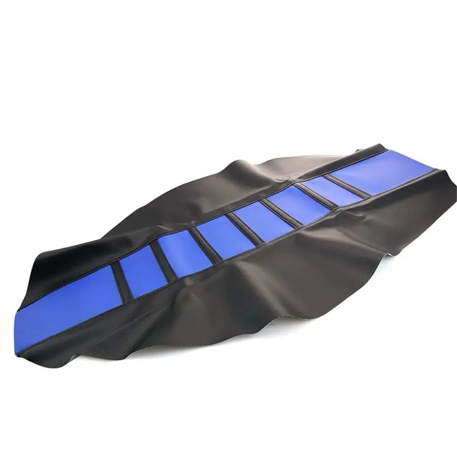 Rubber Gripper Soft Motorcycle Dirt Bike Seat Cover Rib Skin Anti-Slip Pad Blue