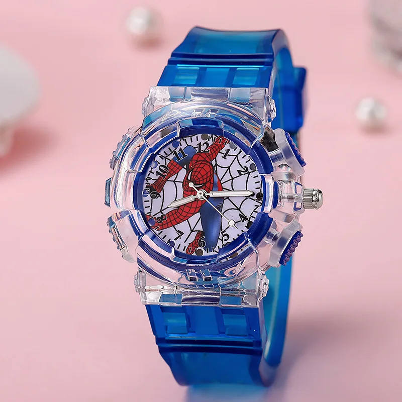 ساعة سبايدر مان الجديدة للأطفال - ساعة كوارتز LED متغيرة الألوان للأولاد مع قرص مؤشر متوهج #6