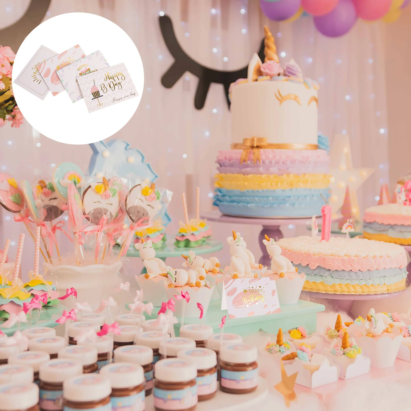 

40Pcs Happy Birthday Cards Simple Chic Design for Writing Wishes Decorative Birthday Greeting Cards Assortment