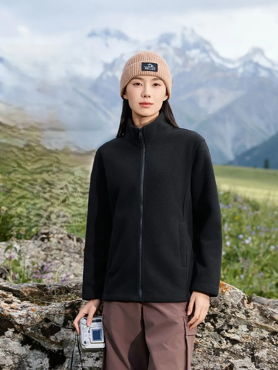 플리스 스웨트셔츠 모자 없는 여성용 후드 집업 포켓 여성 봄 테리 클린핏 O넥 핫스위트 레터링 파스텔 레이스업 스탠드업