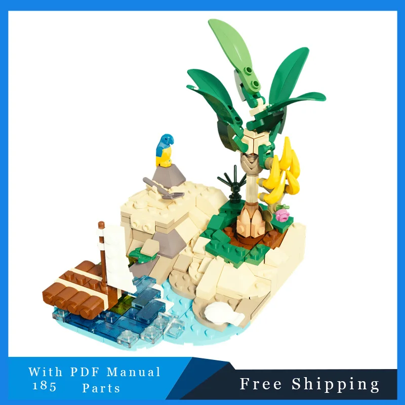 

185 Parts Exquisite Desert Island Modular Building Blocks Model Educational DIY Assembly Display Toy For Children Festival Gifts