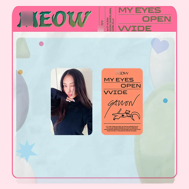 KPOP MEOVV New Album MY EYES OPEN VVIDE Series Photo Card SOOIN GAWON ANNA Fashion Photo Cards Lomo Card Fans Collection