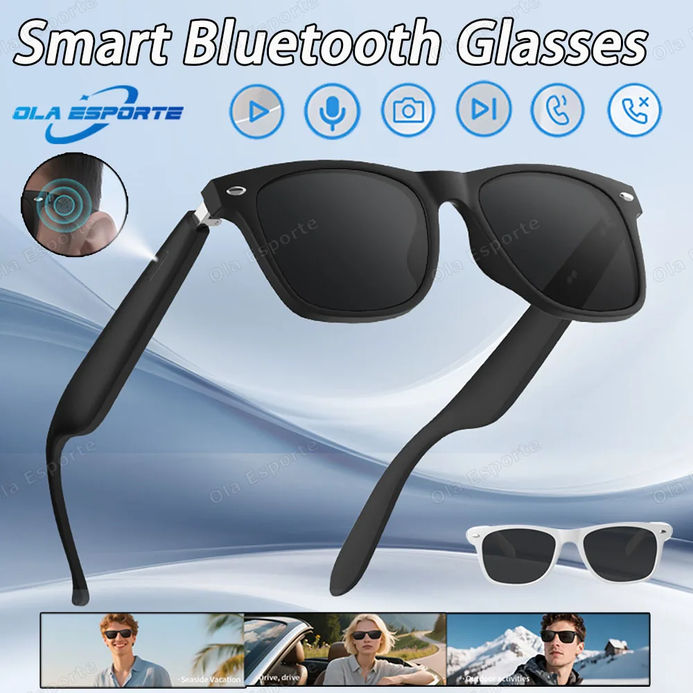 

Wireless Bluetooth Smart Glasses Anti-Blue glasses UV protection HIFI Sound Quality Call Muise Outdoor Sports Sunglasses Touch