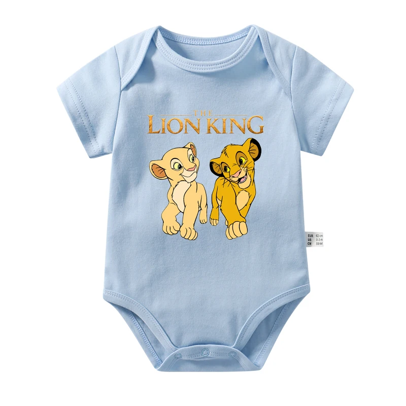 Body en coton à manches courtes pour nouveau-né, vêtements pour bébés filles et garçons, Simba, imprimé dessin animé