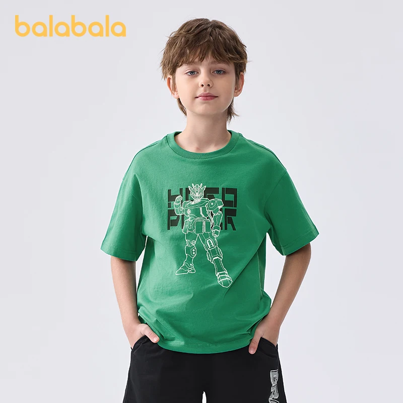 

Balabala Kids Short Sleeve T-Shirt Boys Baby Top 2025 Summer New Kids Clothing Quick-Dry Parent-Child Base Layer