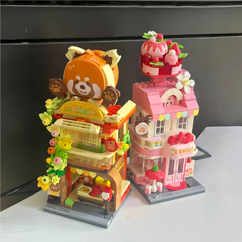 

MINISO colorful street scene assembly building block toy ornament girl birthday gift children's puzzle development concentration