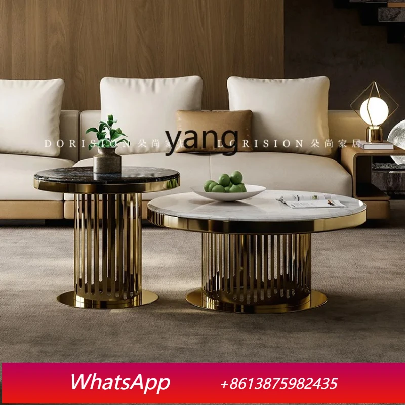 LMM light luxury marble coffee table living room small apartment household post-modern simple round coffee table