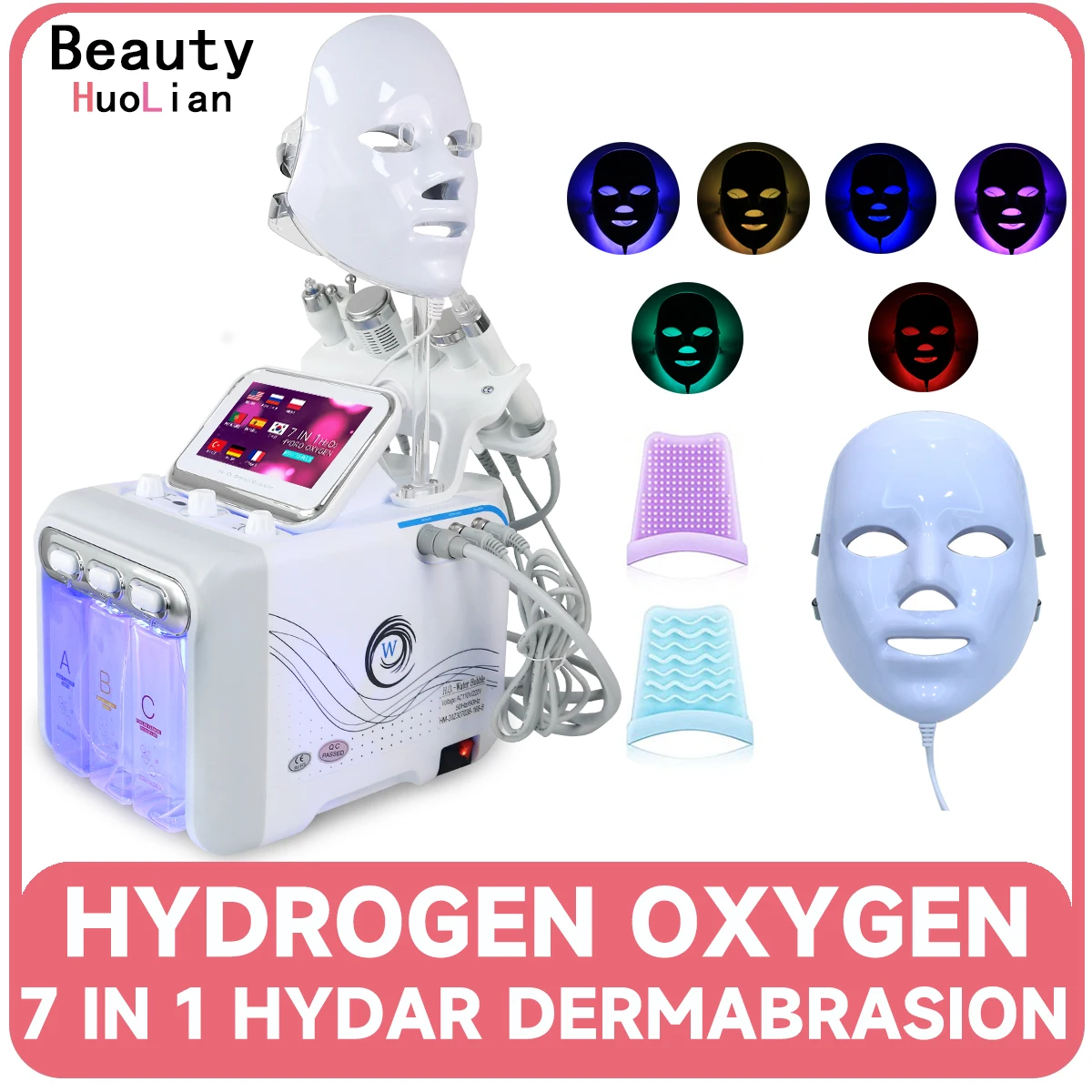 New 7 in 1 Hydrogen Oxygen Small Bubble H2O2 Facial Beauty Machine Jet Peel Hydro Dermabrasion Pore Shrink Face Skin Cleansing