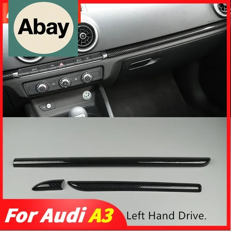 

Подходит для цветной накладки на приборную панель автомобиля из углеродного волокна, наклейка для Audi A3 8V 2012 2013 2014 2015 2016 2017 2018 2019, аксессуары для интерьера