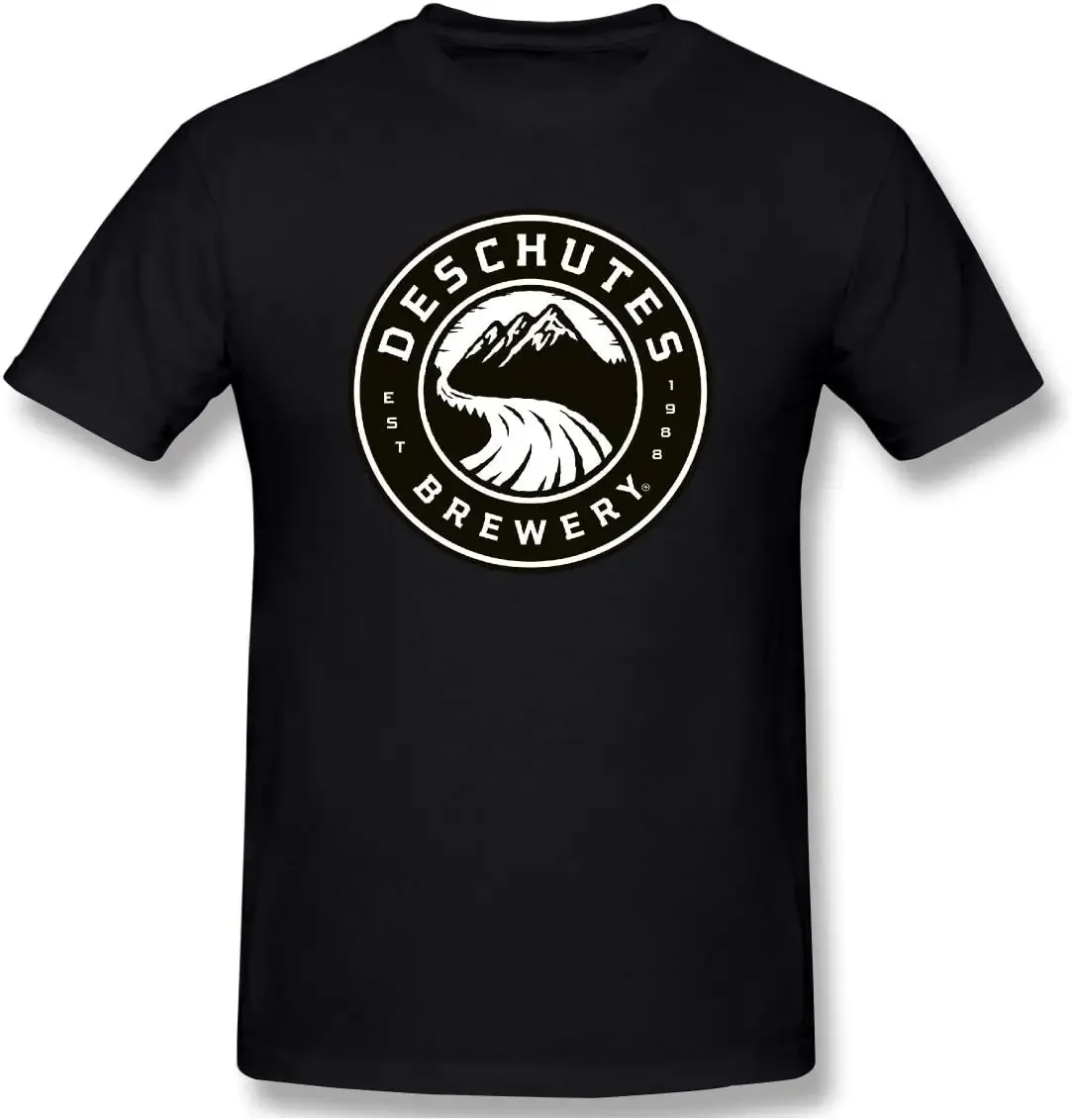 Mens Deschutes Brewery Fashion Black T Shirt L with Mens Short Sleeve