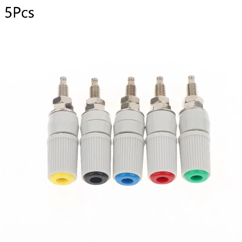 *5Pcs High Current 5mm Banana Jack Socket, 30A M5x48 Type 4mm Amplifier Terminal Female Socket For Electronic Testing
