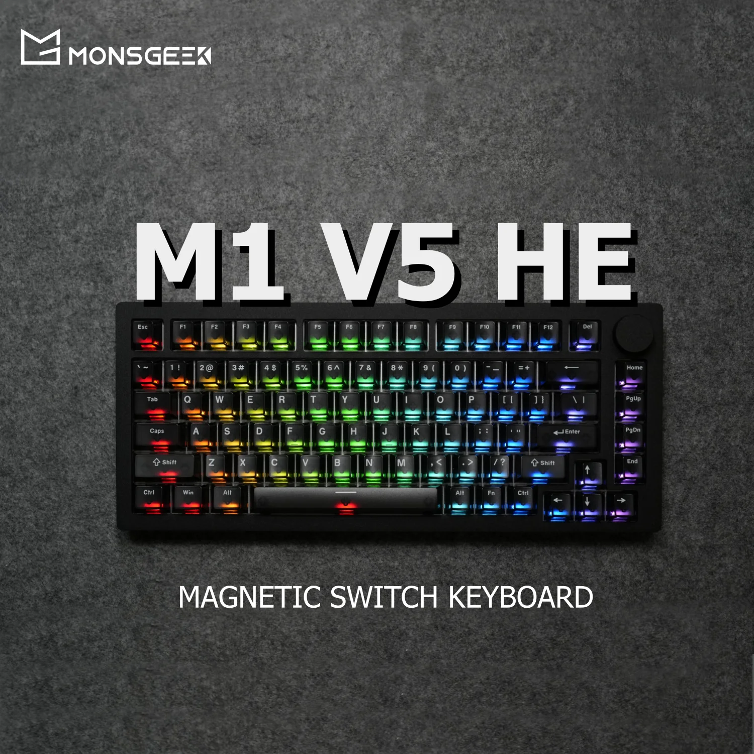 

MONSGEEK M1 V5 HE Игровая клавиатура Магнитный переключатель Rapid Trigger RT0.005mm 8K Скорость заката RGB Алюминиевая проводная беспроводная клавиатура