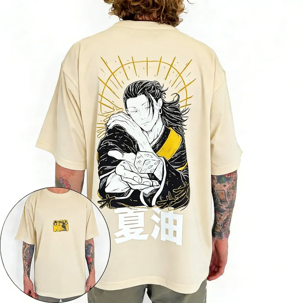 

Jujutsu Kaisen Geto Suguru Unisex Pure Cotton T-shirt 2026 Summer Anime Print Round Neck Loose Family Short Sleeved Top
