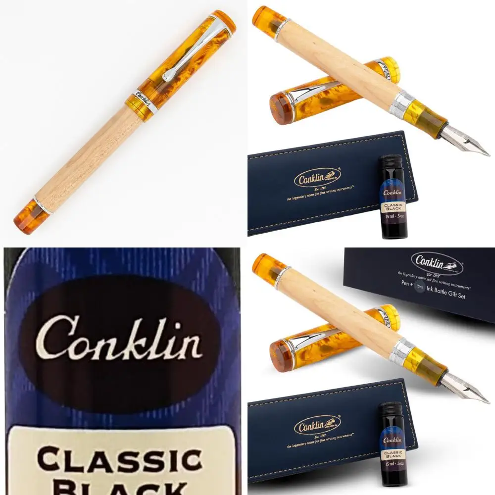 

Medium Nib Duragraph Voyager Fountain Pen - Birchwood & European Resin, Includes 15ml Ink, Luxury Writing Instrument for Men & W