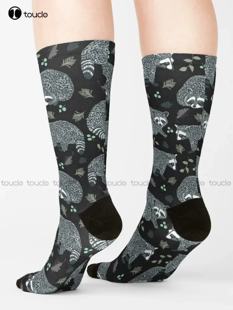 Raccoons! Design 42 / 365 Days Of Design Socks Cartoon Socks Cartoon Comfortable Best Girls Sports 360° Digital Print Streetwear