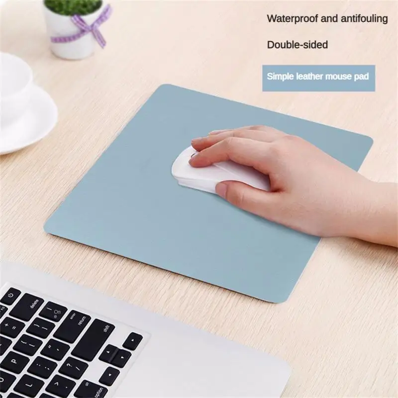 Leather Mouse Pad Non-slip Solid Color Laptop Desk Pad Game Small Mouse Pad