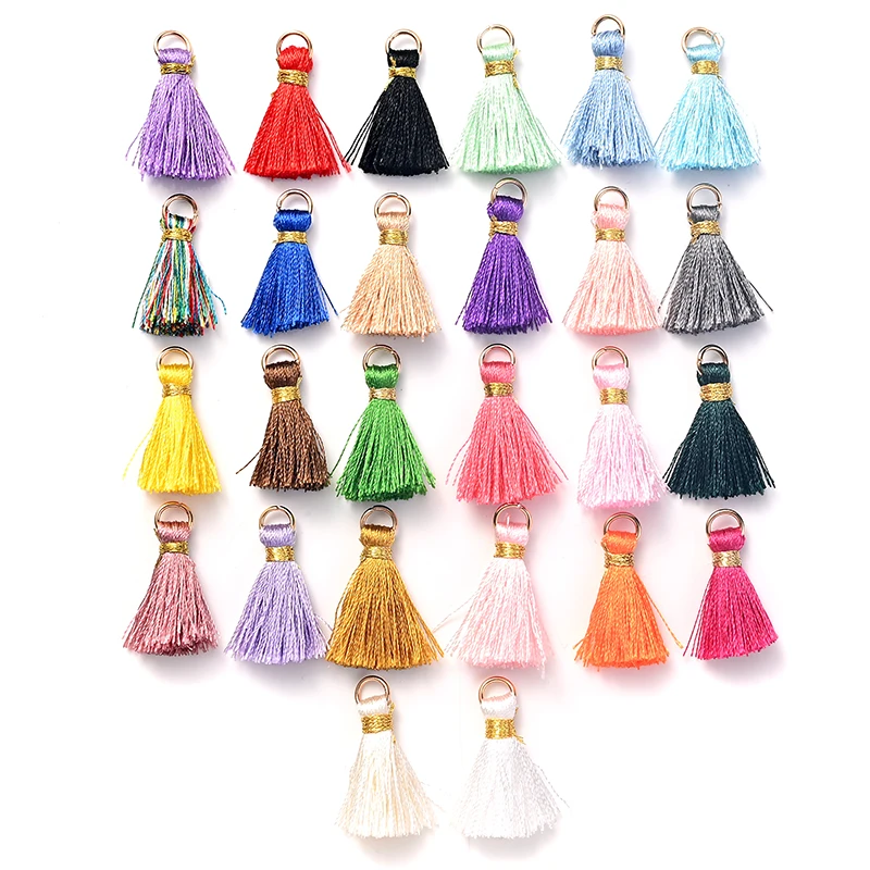 30Pcs Colorful Woolen thread Tassels Pendant Charm Charm Polyester Pendant For Jewelry Making DIY Keychain Bracelet Necklace