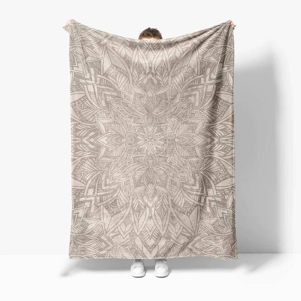 Boho Printed Blanket Geometric Pattern Throw Blanket Lace Textured Bed Blanket Home Decor Sofa Cover Gift for Women
