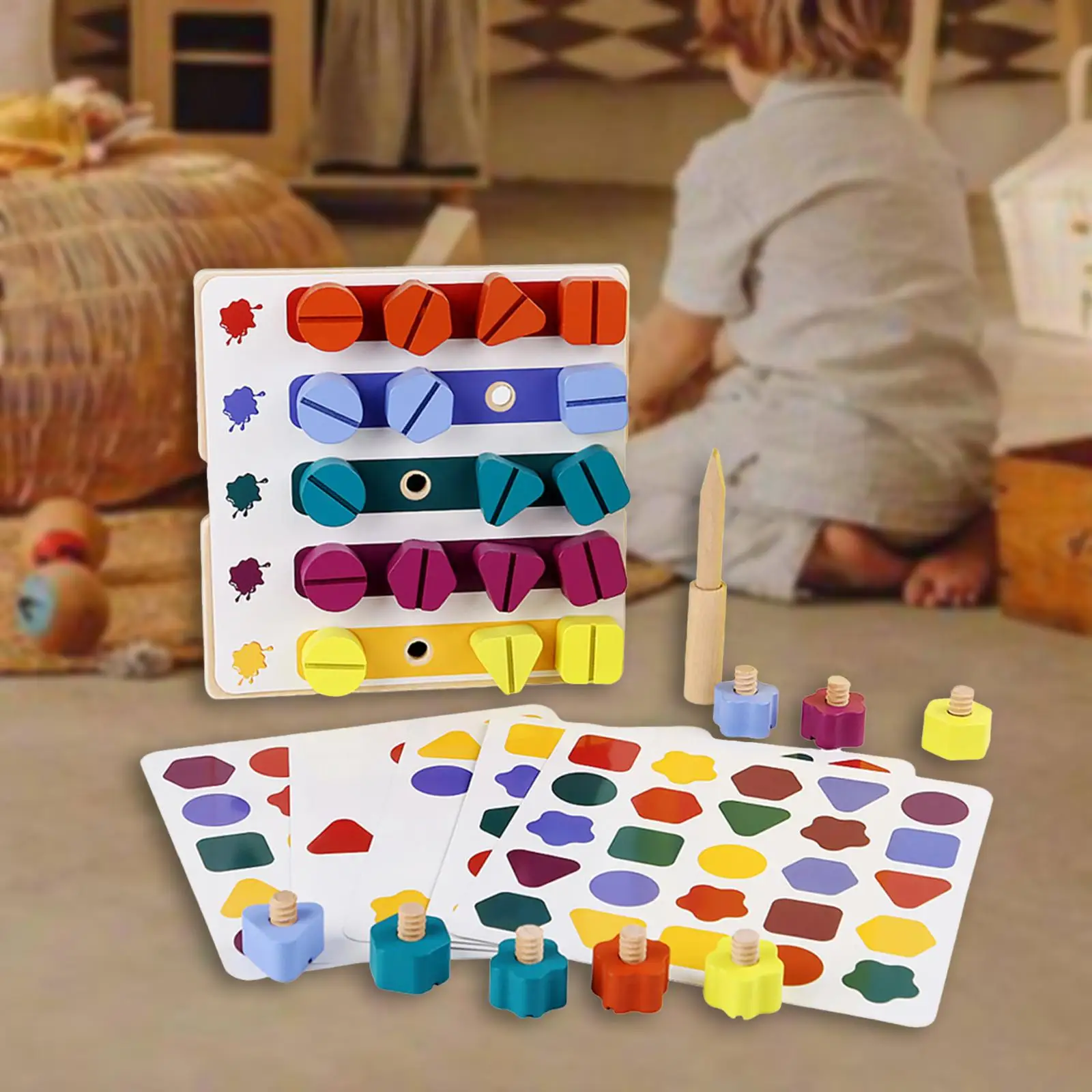 Parafuso porca brinquedo parafuso placa de correspondência quebra-cabeça brinquedo educativo habilidades motoras finas forma classificador montessori para meninas meninos crianças presentes