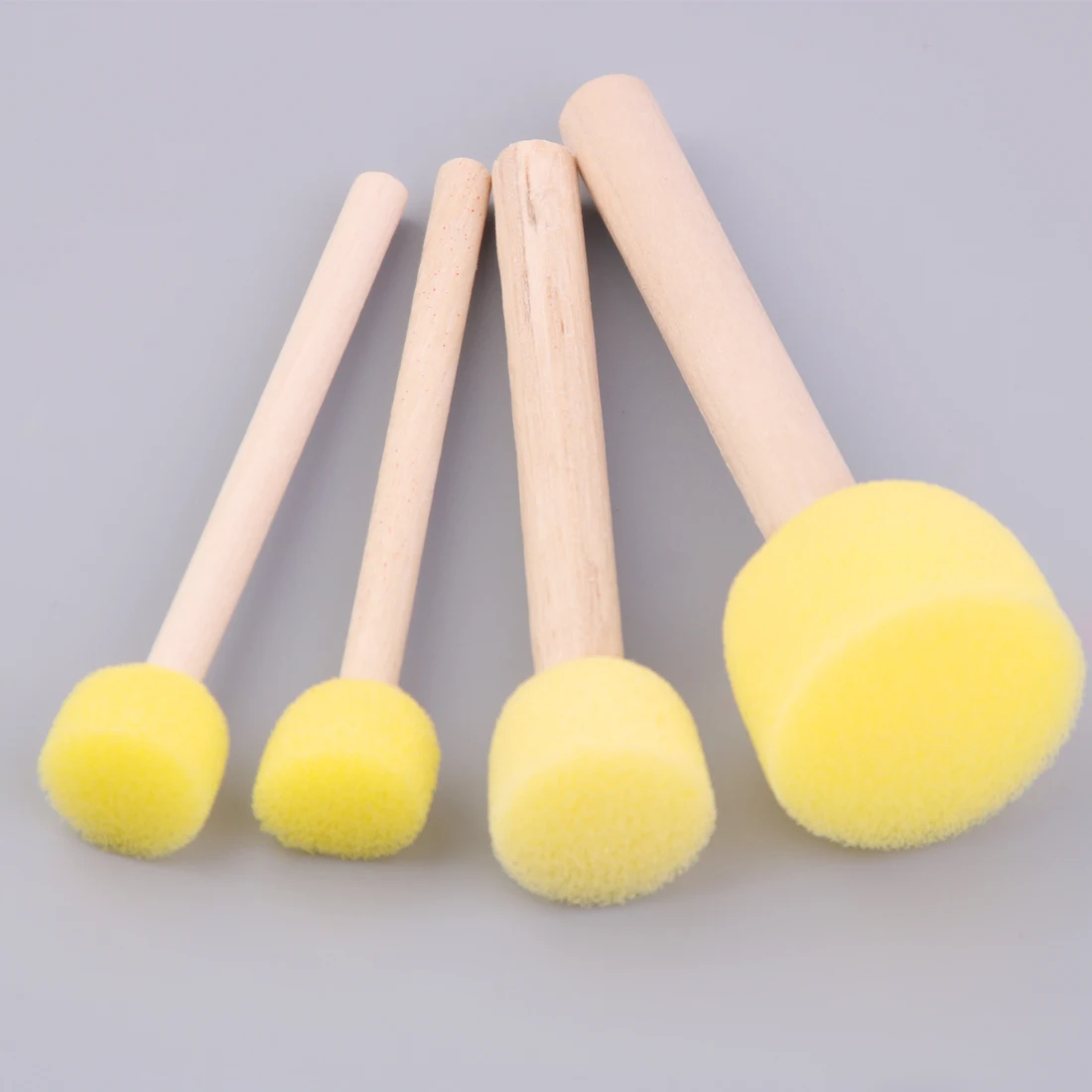 MOTARRO 4/5Pcs/Bag Sponge Paint Brush Original Wooden Handle Painting Graffiti Early Toy DIY Art Supplies Gifts Sponge