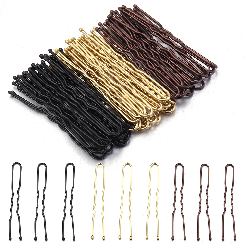 50 Uds. Horquillas para el pelo de 5cm, horquillas de Metal en forma de U para mujeres y niñas, tocado para boda, cabeza de novia, joyería, decoración, accesorios para el cabello