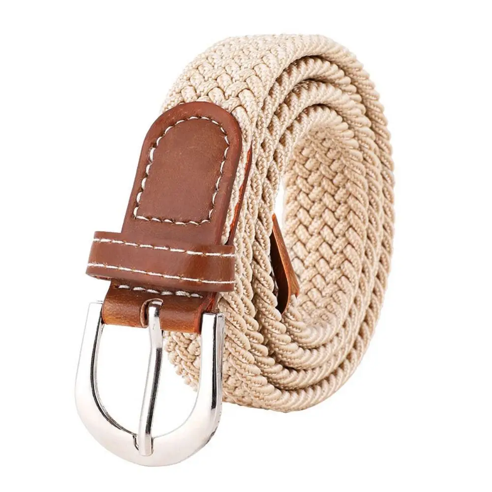 

Casual Canvas Woven Belt Knitted Thin Adjustable Elastic Waistband High Quality No Holes Stretch Waist Belts Students