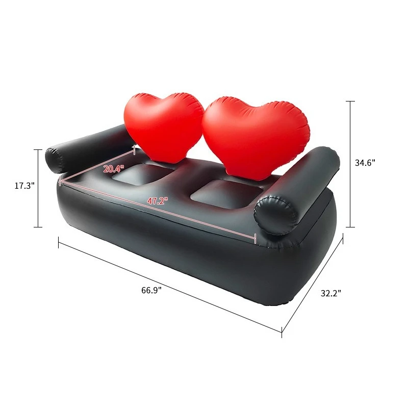 Double inflatable sofa recliner custom folding outdoor lazy sofa PVC home