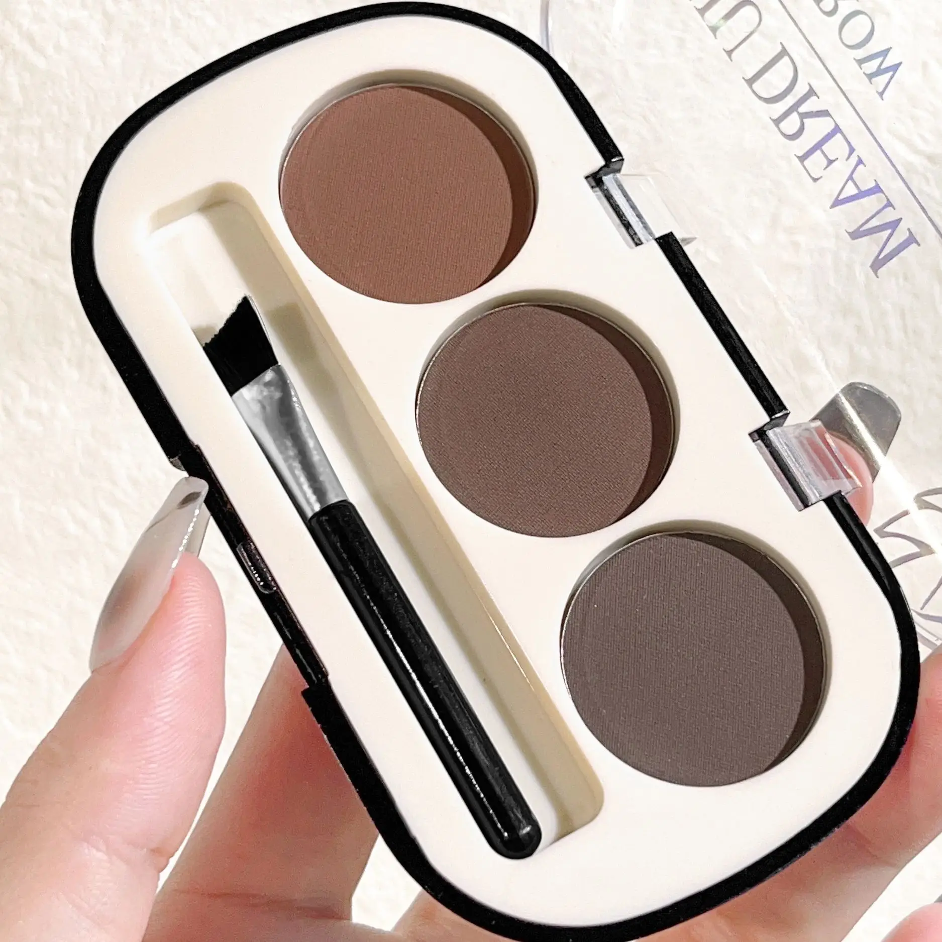 3-color Eyebrow Powder Palette With Eyebrow Brush, Waterproof And Sweatproof Natural Color Rendering Eyebrow Powder Long Lasting