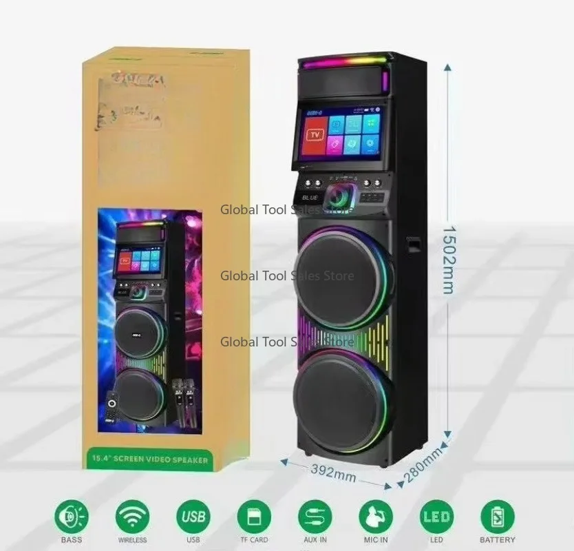 Gold SellerOutdoor Dj Party Parlante Con Pantalla Tactil-karaoke Machine with Screen-altavoz De Karaoke Con Pantallas-bocina Con