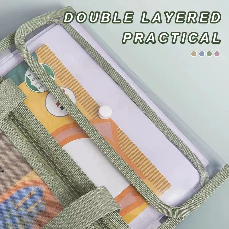 13 Layer Folder Paper Storage Bag Portable Organ Bag A4 Large Capacity Paper Organizing Tool Data Bag Handle for School Office