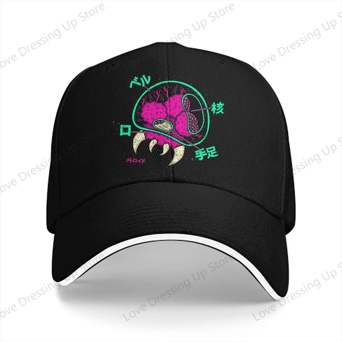 Summer Hip Hop Metroid Samus Aran Game Control the brain Baseball Cap Outdoor Running Hat Outdoor sunshade hats Unisex Gift