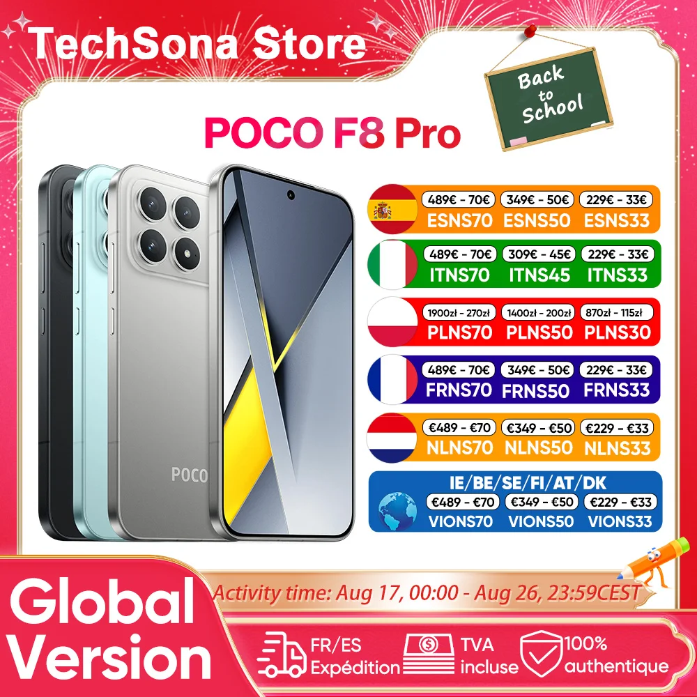 POCO F8 Pro 5G Globale Version Smartphone Snapdragon ®   8 Elite 6,59 Zoll Eye-Care AMOLED-Display 100W HyperCharge 6210mAh NFC IP68