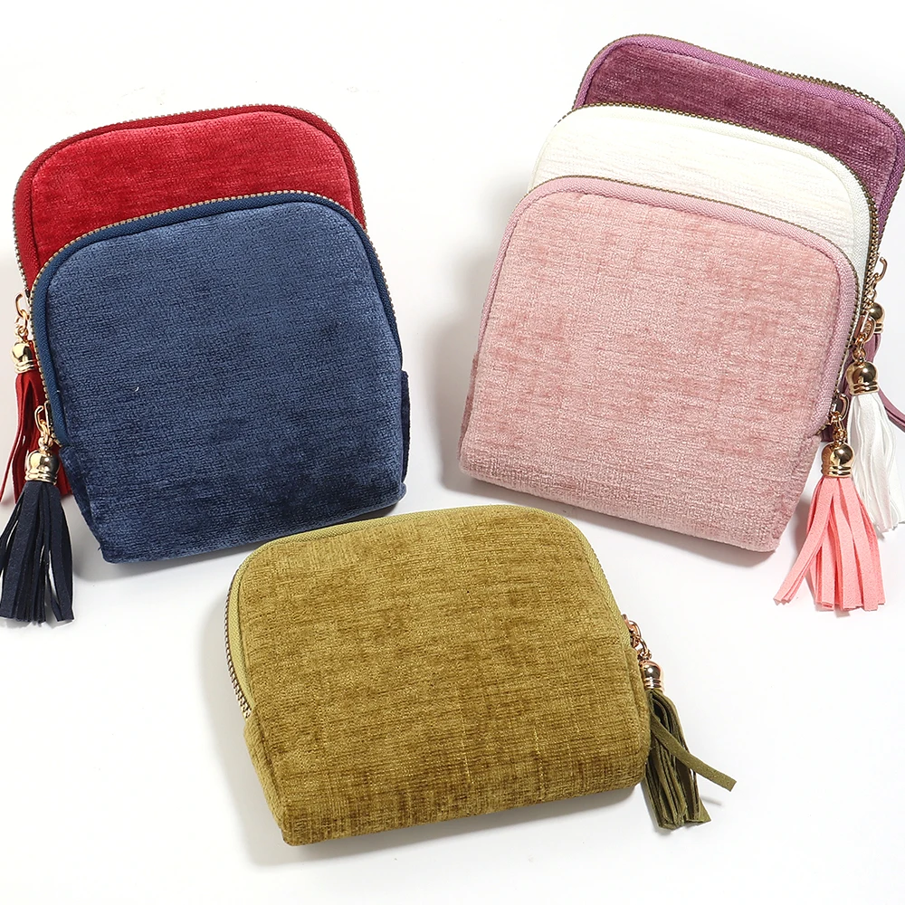 1pc Velvet 6 Layers Jewelry Storage Bag With Tassel Zipper Jewelry Pouch For Bracelet Bangle Ring Necklace Jewelry Organizer
